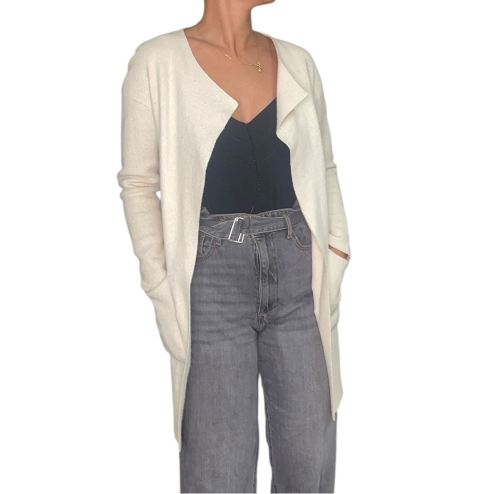 Elegant White Open-Front Cardigan